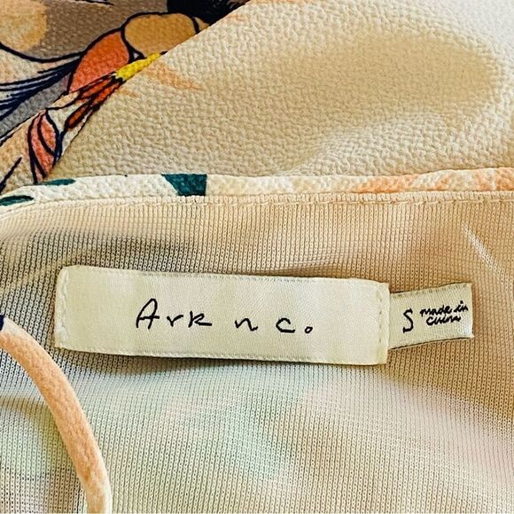 Ark & Co Abstract Tropical Floral Print Lace Up Back Crepe Jumpsuit Sz S - Picture 10 of 15